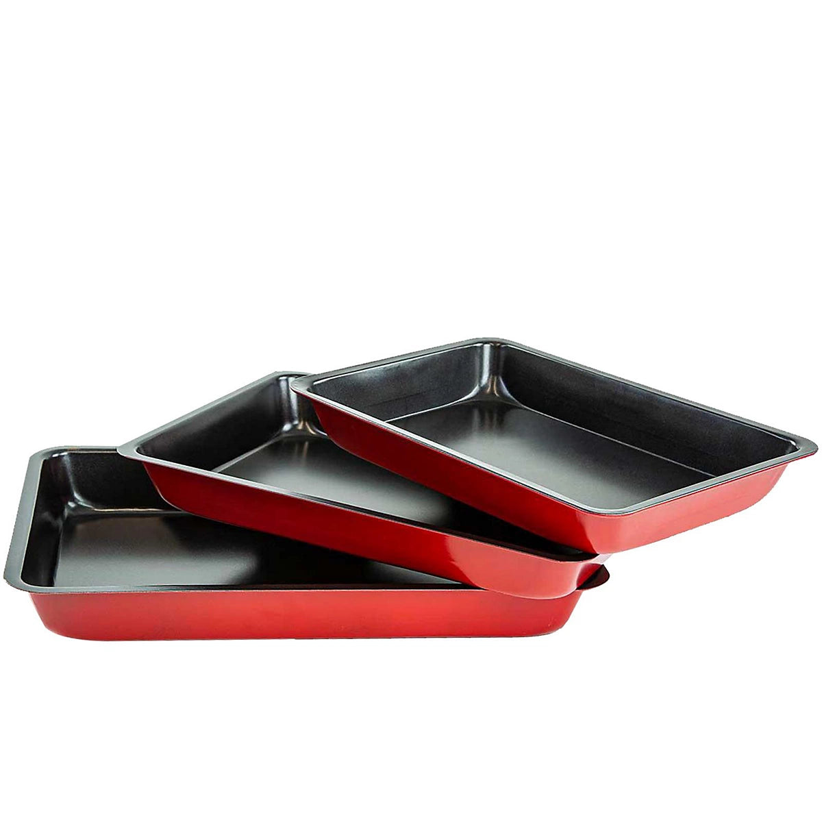 Zestaw 3 Blach do Pieczenia Non-Stick Czerwone – zdjęcie 4