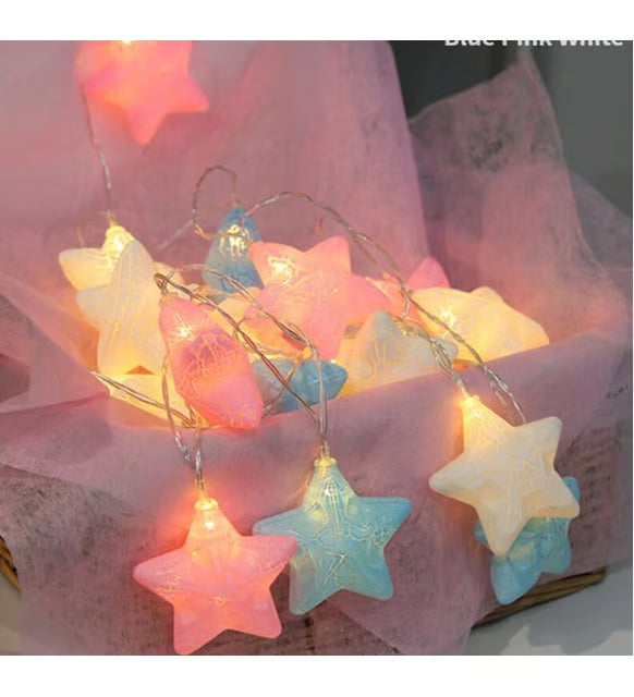 Kolorowe Lampki LED Gwiazdki Dekoracyjne z Efektem Pęknięć