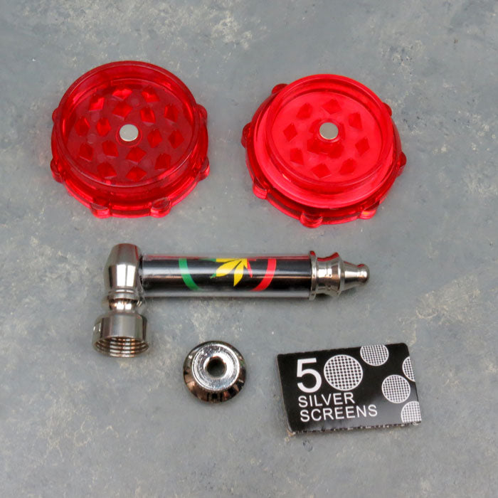 Młynek do Ziół i Fajka Zestaw - Różne Wzory | Gadżet Lifestyle