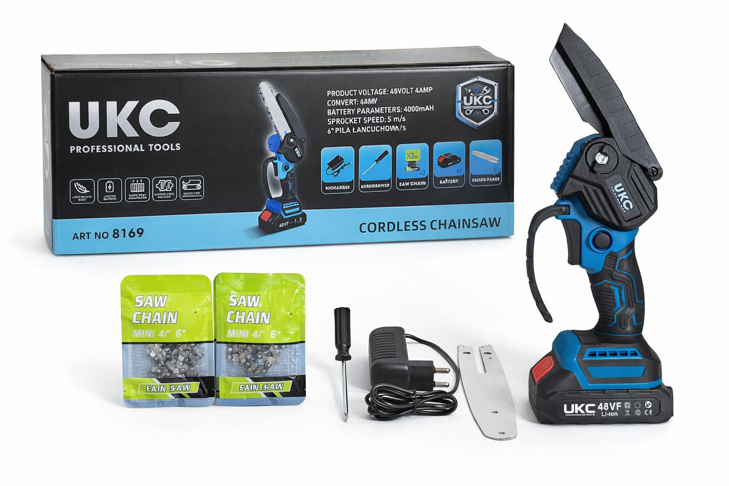 Mini Piła Łańcuchowa Akumulatorowa 6 Cali z 2 Bateriami