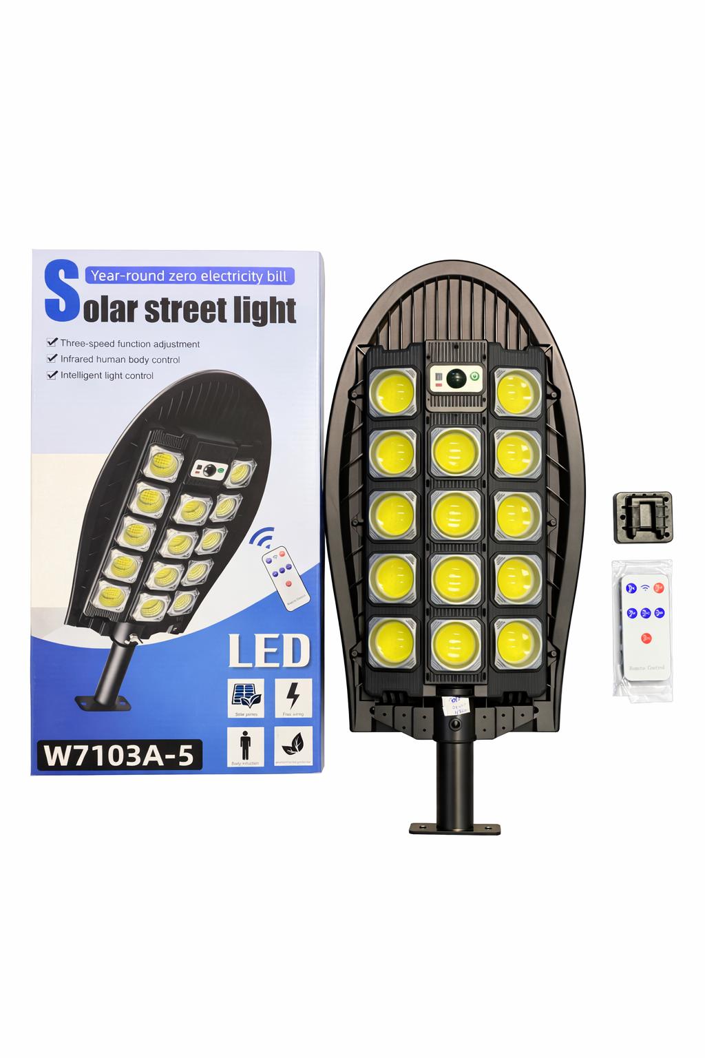Solarna Lampa Uliczna LED z Czujnikiem Ruchu i Pilotem – 14 – zdjęcie główne