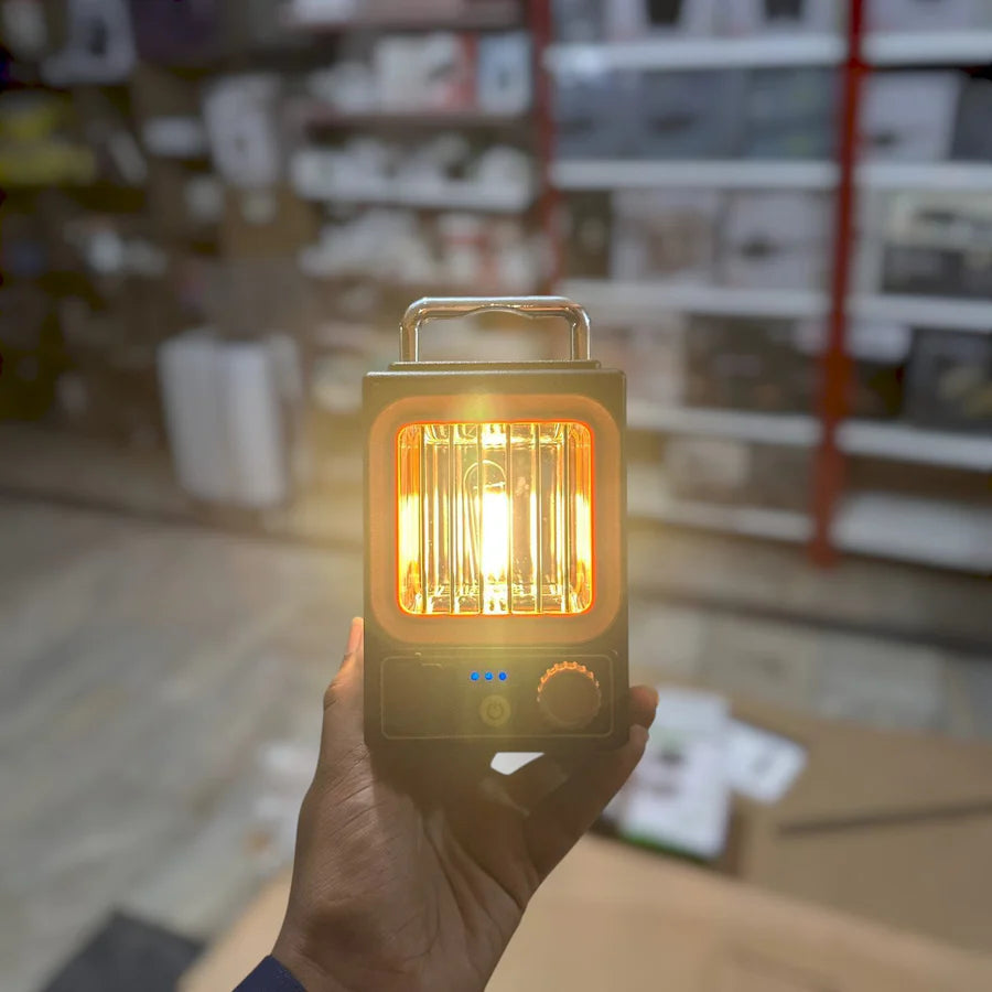 Latarnia Kempingowa Solarna Retro HS-8039 USB Ściemniana – zdjęcie 3