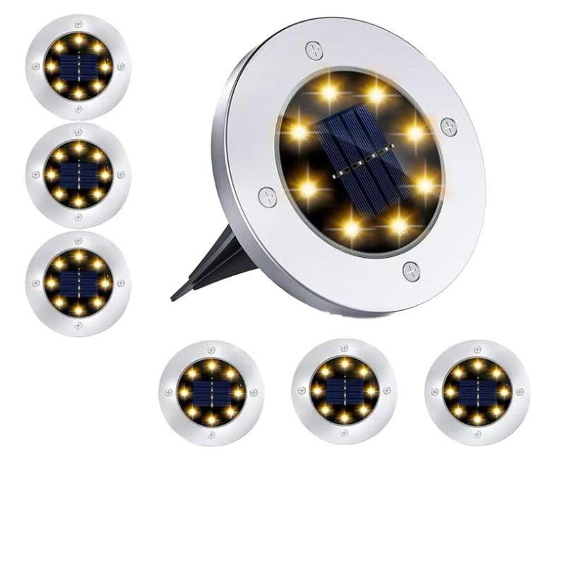 Lampy Solarne LED SL-600 Ciepła Biel 8 LED Zestaw 4 szt – zdjęcie 3