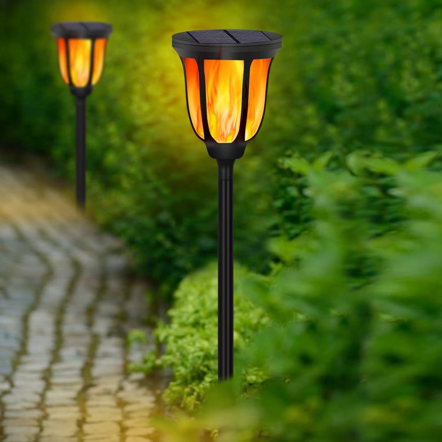 Solarne Pochodnie Ogrodowe LED z Efektem Płomienia - Zestaw 2 szt.