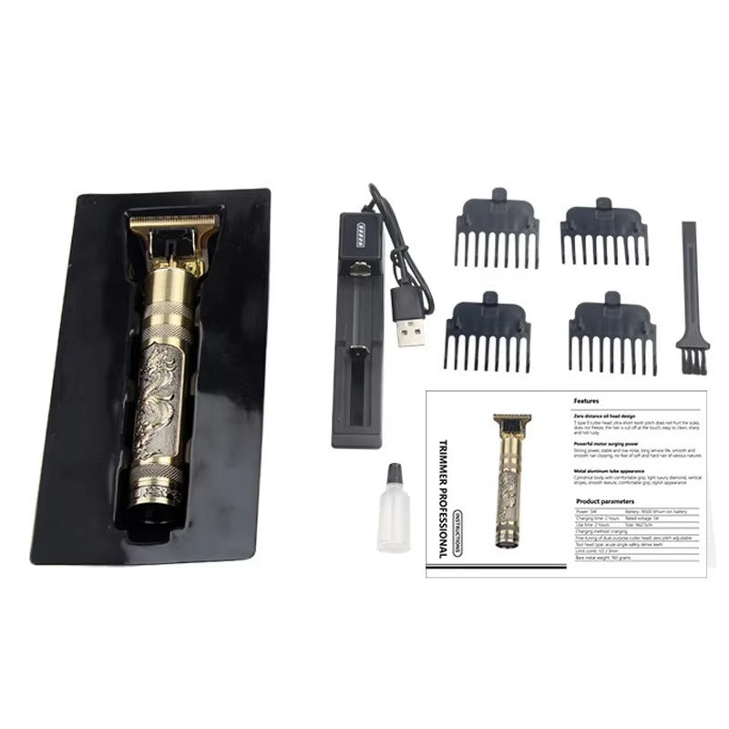 Trymer do Włosów T9 Buddha Złoty Bezprzewodowy USB