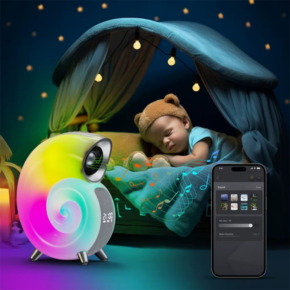Głośnik Bluetooth Ślimak RGB z Budzikiem | Wielofunkcyjny – zdjęcie 6