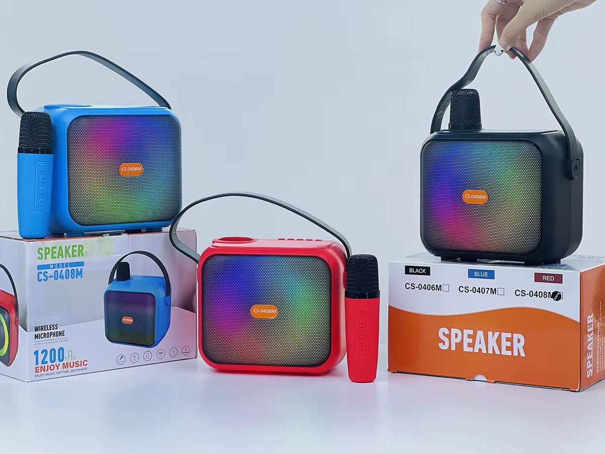 Głośnik Bluetooth z Mikrofonem Karaoke RGB LED CS-0408M