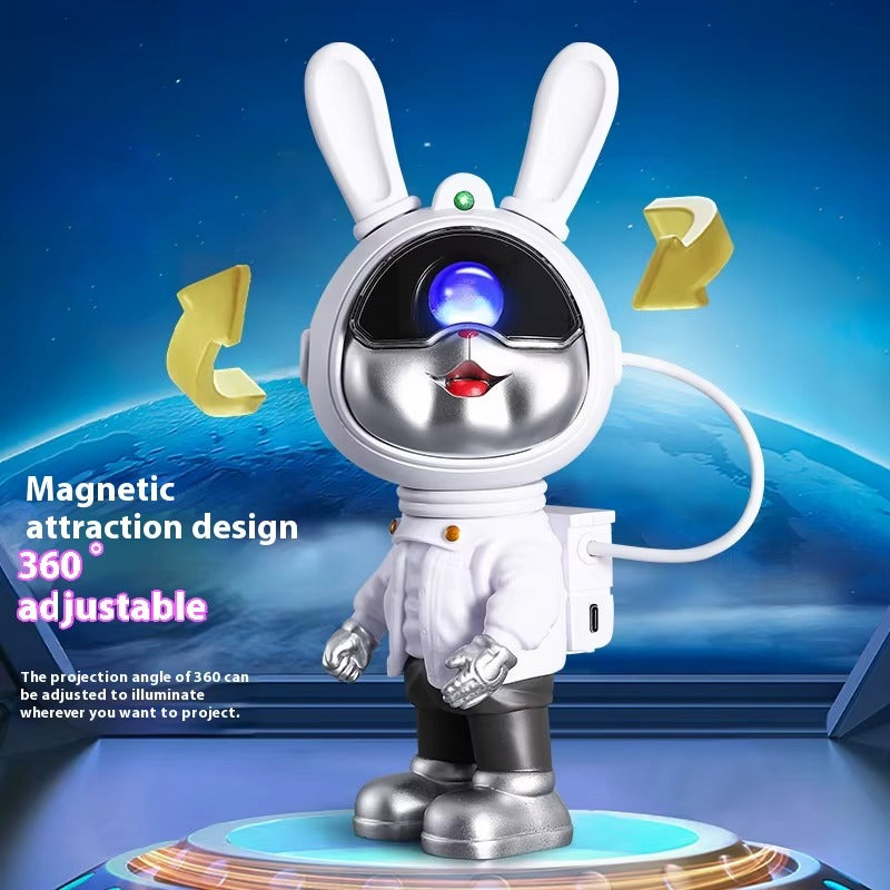 Projektor Galaktyk Królik Astronauta LED - Magiczna Nocna Lampka