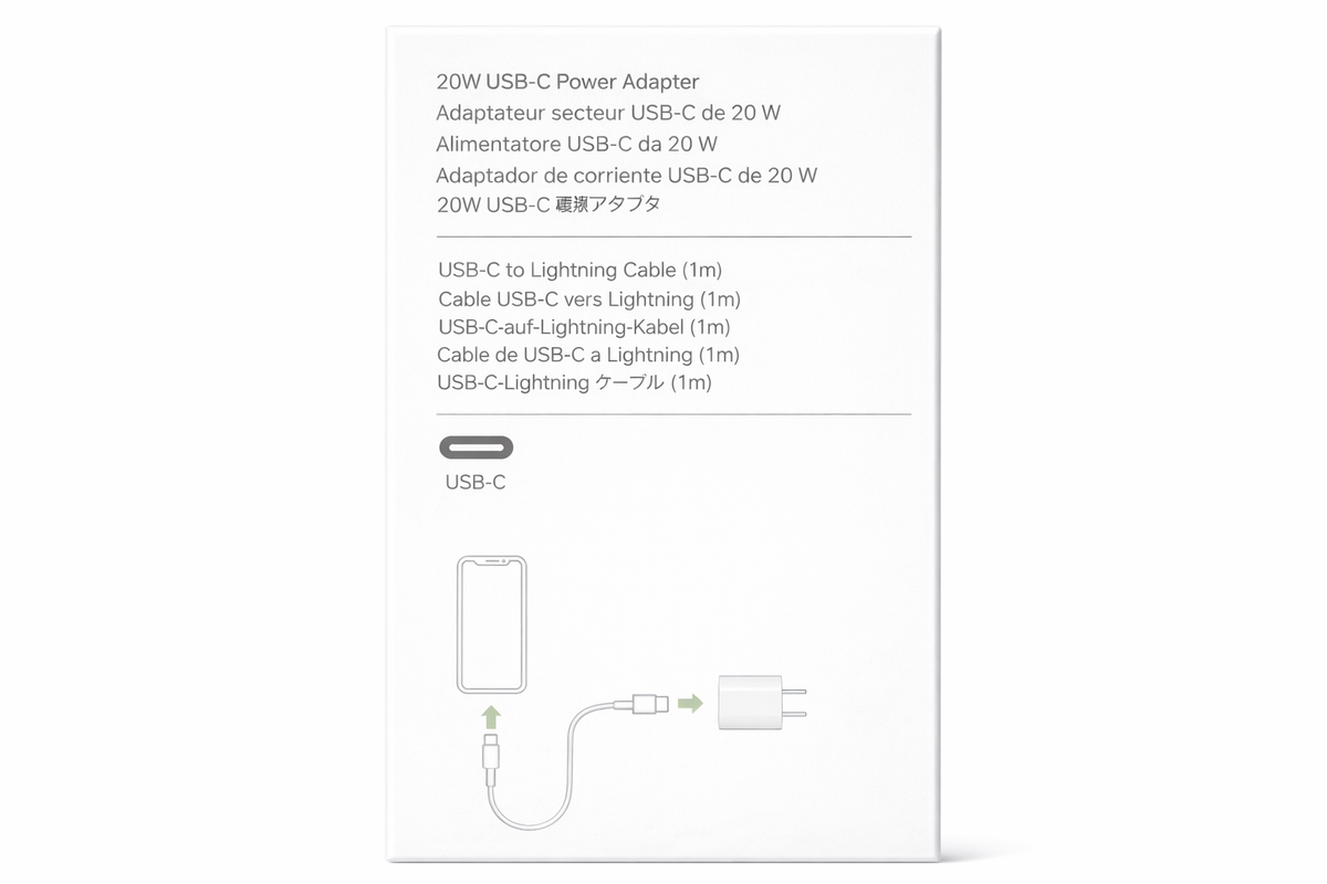 Kabel Szybkie Ładowanie iPhone Lightning do USB-C z Zasilaczem – zdjęcie 2