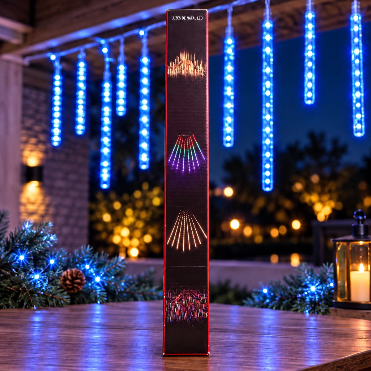 Art. 7757 – Kurtyna LED sople świetlne w tubach – niebieska