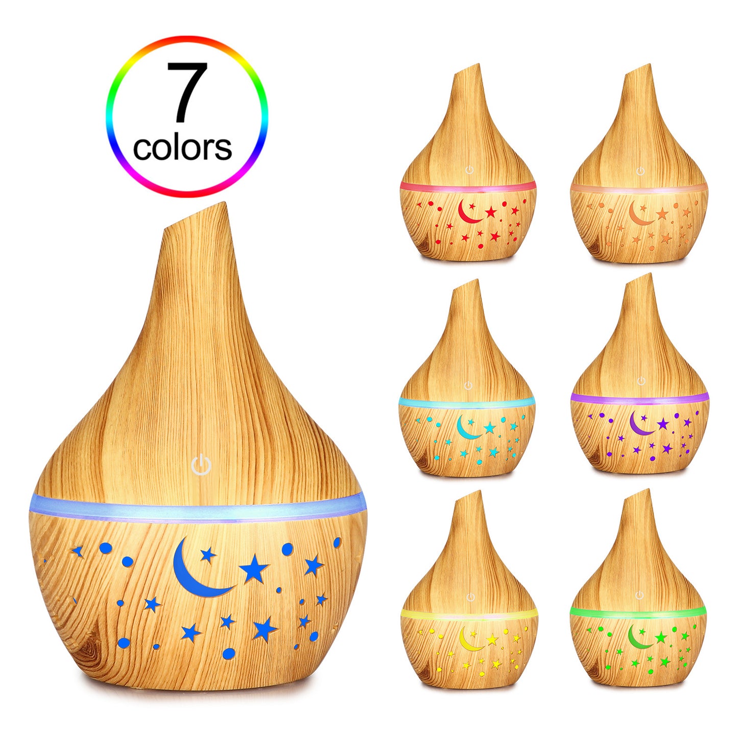 Nawilżacz Powietrza Ultradźwiękowy LED w Stylu Drewna