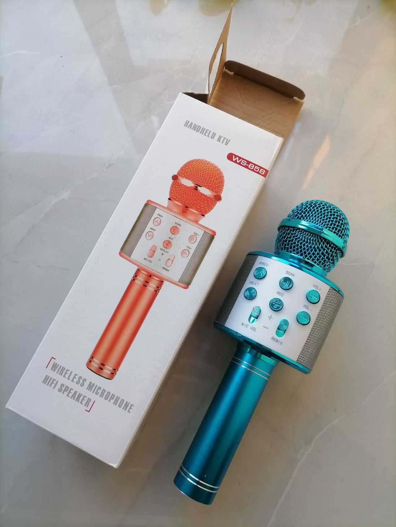 Bezprzewodowy Mikrofon Karaoke Bluetooth z Głośnikiem LED - Idealny na Imprezy!