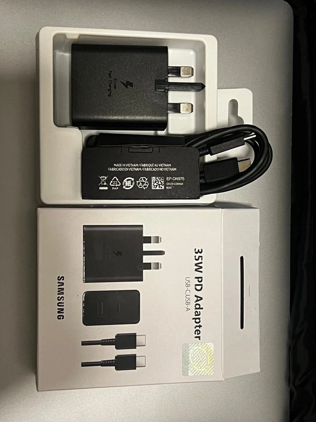 Ładowarka Samsung 35W Super Fast PD USB-C/A UK - Szybkie Ładowanie