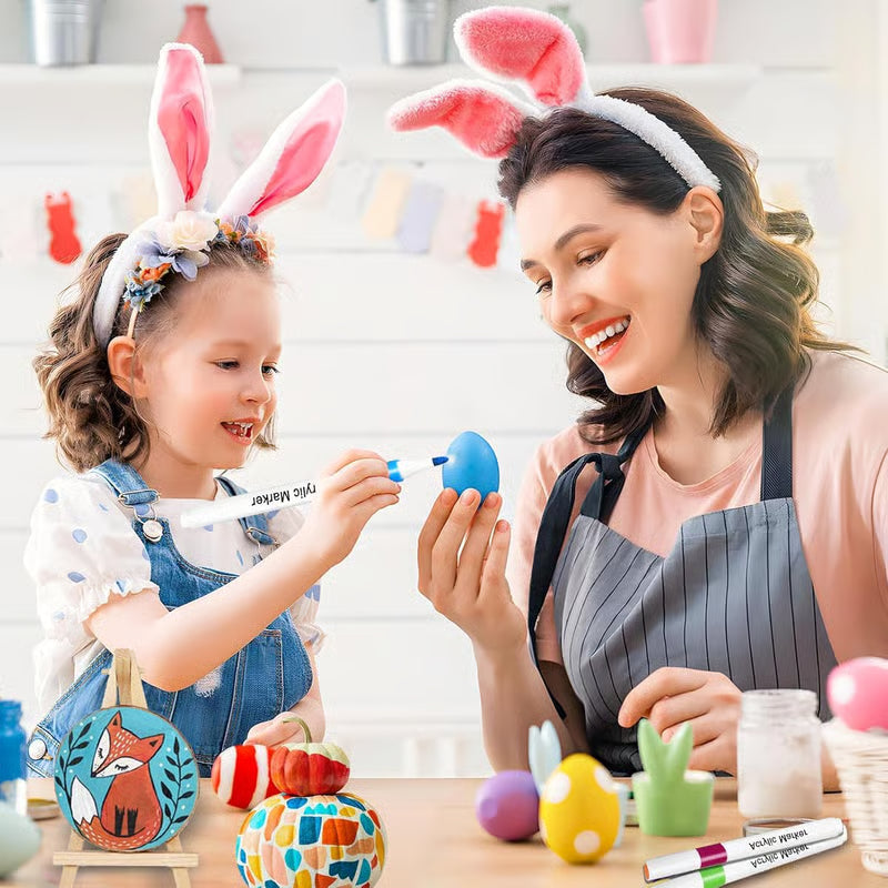 Markery Akrylowe 12 Kolorów do Dekoracji Kamieni, Szkła, Drewna