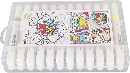 Zestaw 24 Markerów Akrylowych w Etui - Idealny dla Artystów