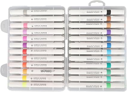 Zestaw 24 Markerów Akrylowych w Etui - Idealny dla Artystów