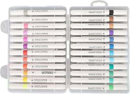 Zestaw 24 Markerów Akrylowych w Etui - Idealny dla Artystów