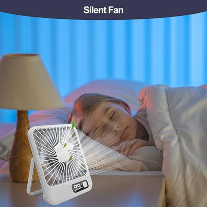 Przenośny Wentylator USB z Wyświetlaczem Baterii | Idealny na Biurko