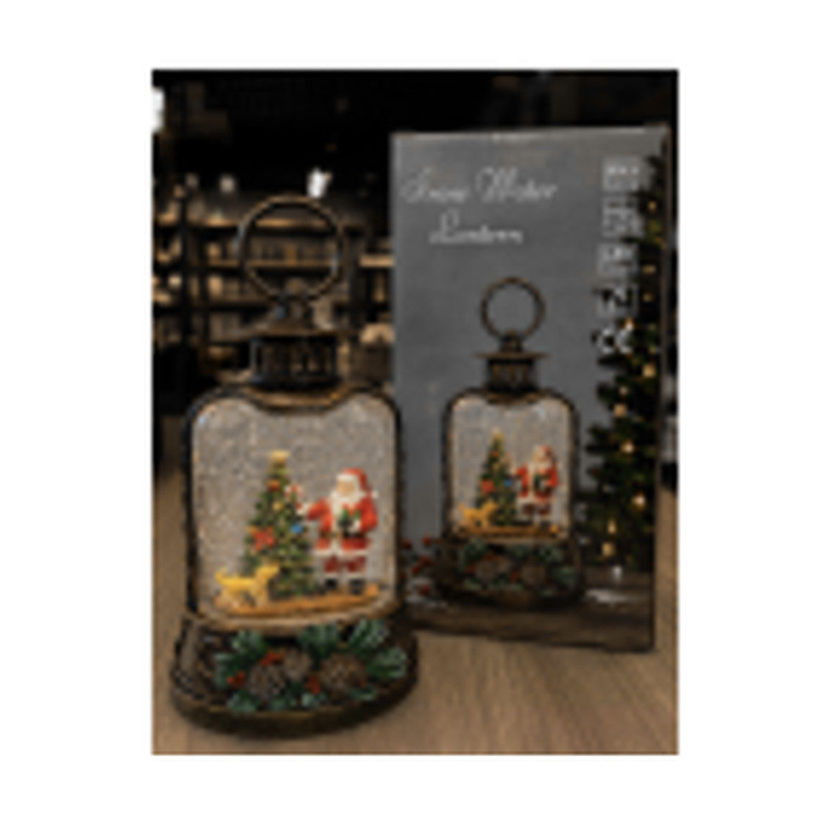 Lampion świąteczny z zimową scenką WDL-25011A, 20,5 cm – zdjęcie katalogowe