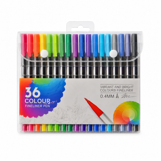 Zestaw 36 Kolorowych Cienkopisów Fineliner