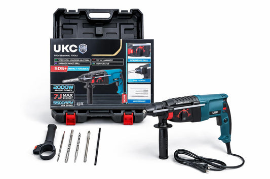 UKC 2000W Wiertarka Udarowa Młotowa SDS+ z Walizką i Akcesoriami