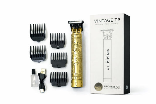 Profesjonalna Maszynka Vintage T9 Złota do Włosów i Brody