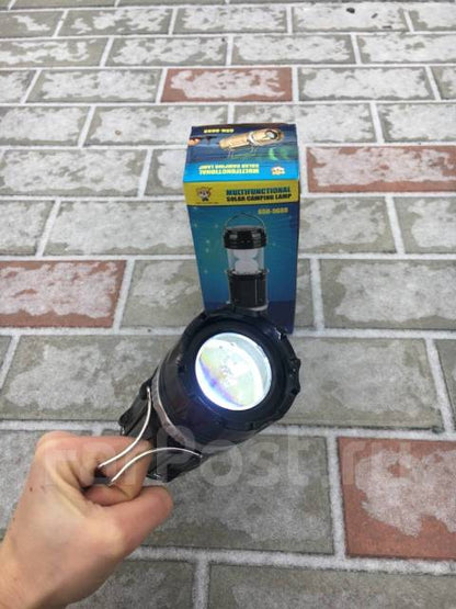 Wielofunkcyjna Lampa Solarna Kempingowa LED 2w1 Latarka