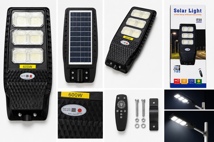 Solarna Lampa Uliczna LED 600W IP66 z Pilotem - Oszczędność Energii