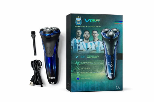 VGR V-306 3D PŁYWAJĄCA MASZYNKA ROTACYJNA – WODOODPORNY IPX7, ŁADOWALNY ELEKTRYCZNY GOLARKA DO BRODY DLA MĘŻCZYZN