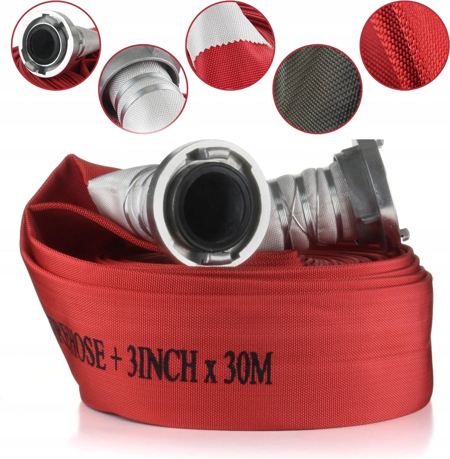 Wąż Strażacki Storz 3"x30m Profesjonalny do Wody i Pożarów