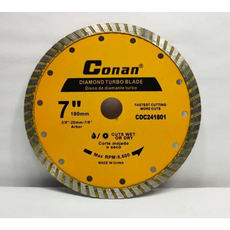 Tarcza Diamentowa Turbo Conan 7" - Szybkie Cięcie Na Mokro i Sucho