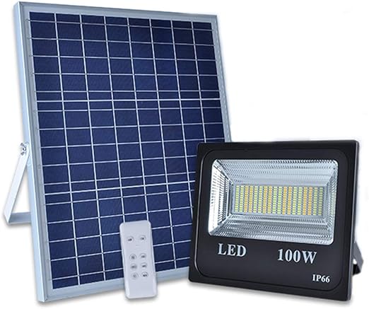 Solarny Naświetlacz LED 100W IP66 z Pilotem - Oświetlenie Ogrodowe