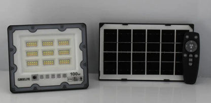 Naświetlacz Solarny LED GREELITE 100W z Pilotem - Oświetlenie Ogrodowe