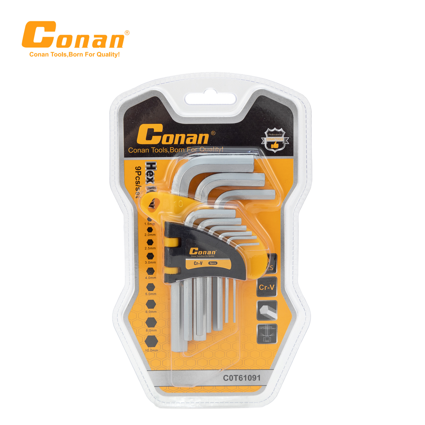 Zestaw Kluczy Imbusowych Conan Cr-V 9 szt. | Solidne Narzędzia