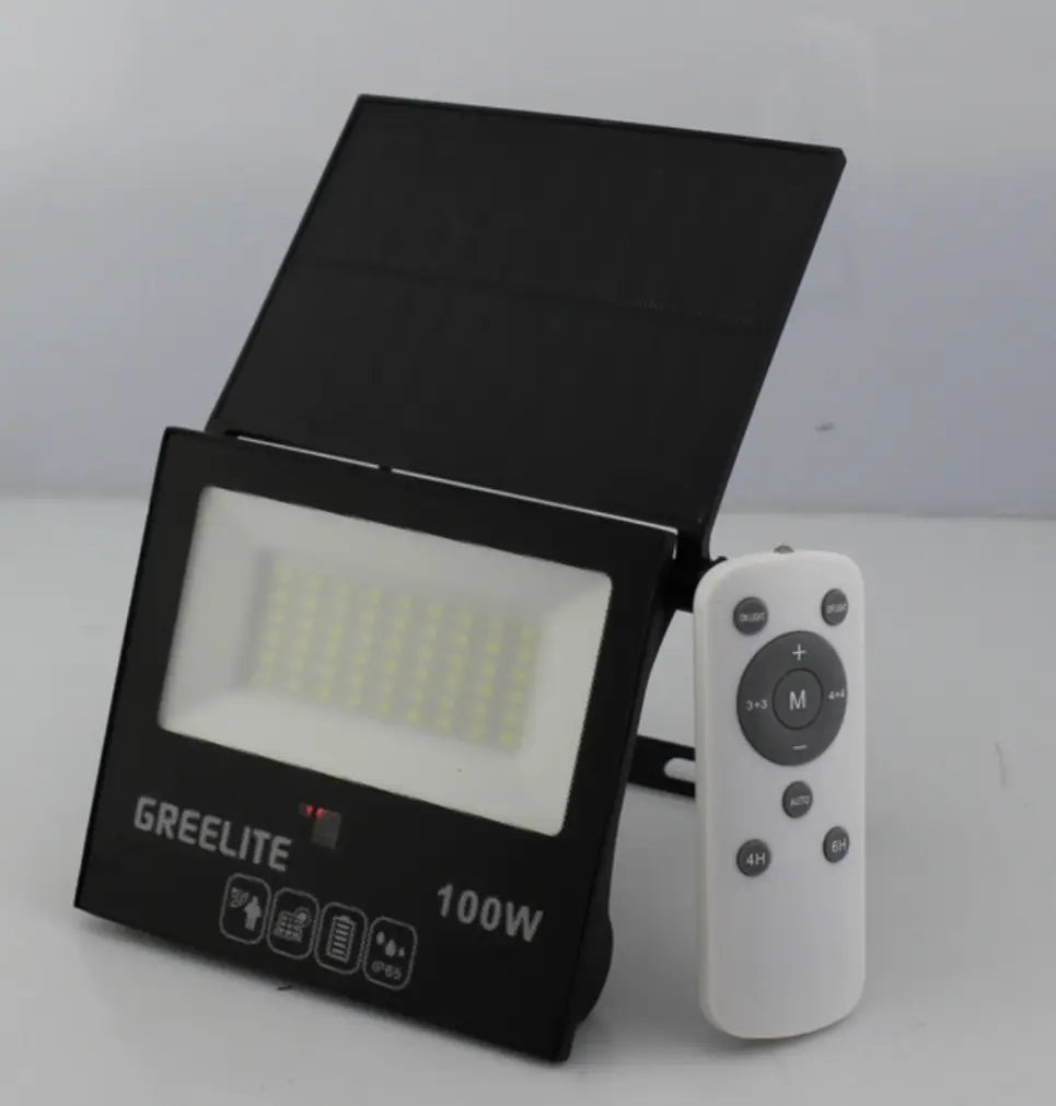 Naświetlacz Solarny LED 100W z Pilotem - Oświetlenie Ogrodowe