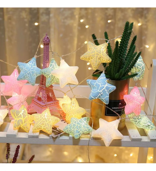 Kolorowe Lampki LED Gwiazdki Dekoracyjne z Efektem Pęknięć