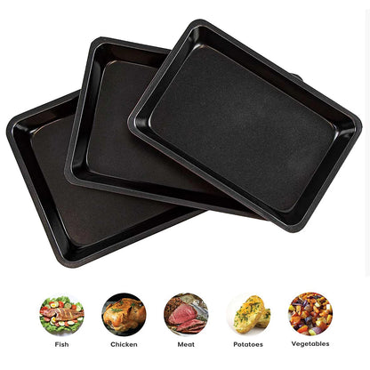 Zestaw 3 Blach do Pieczenia Non-Stick Czerwone - Idealne do Twojej Kuchni