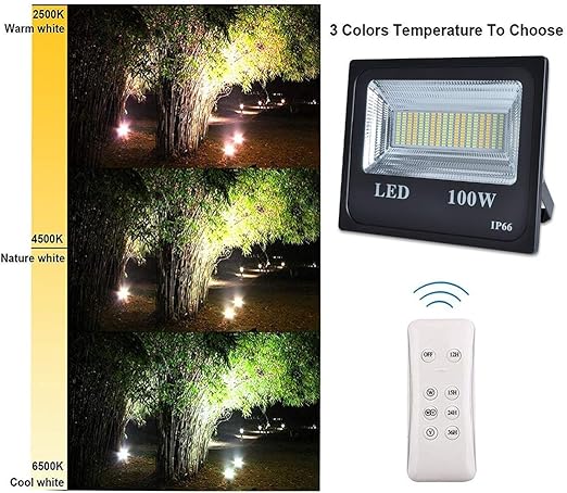 Solarny Naświetlacz LED 100W IP66 z Pilotem - Oświetlenie Ogrodowe