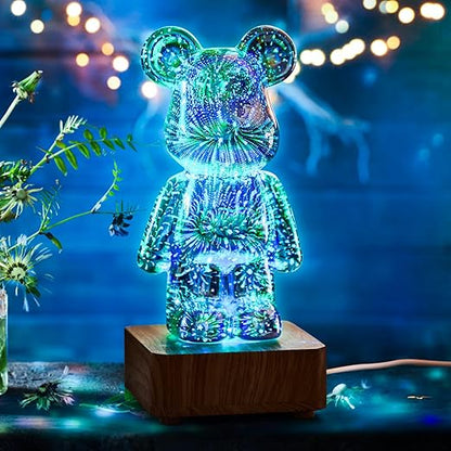 Lampa LED Miś 3D Holograficzny - Nastrojowe Oświetlenie Dekoracyjne