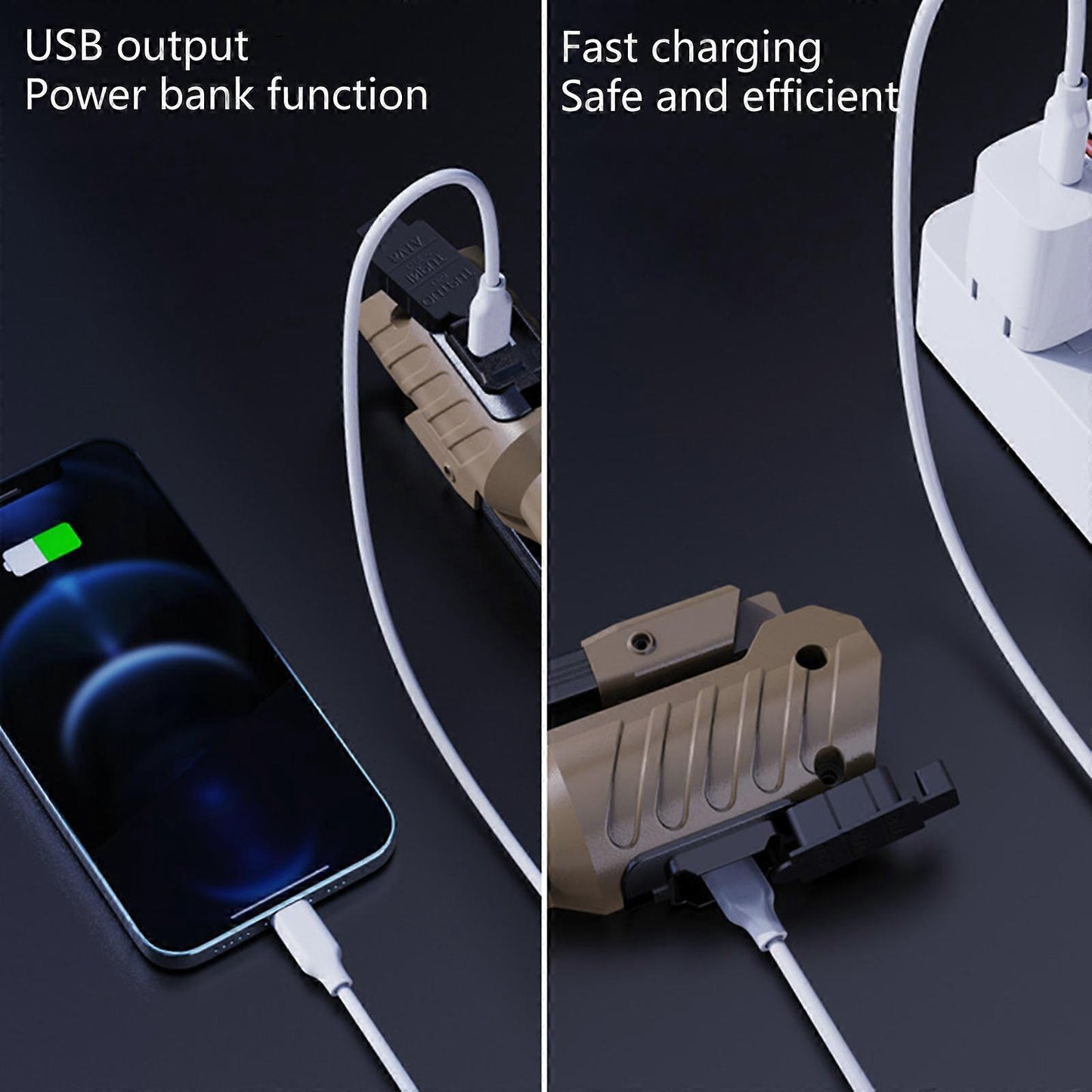 Akumulatorowa Lampa Robocza LED USB Regulowana Głowica