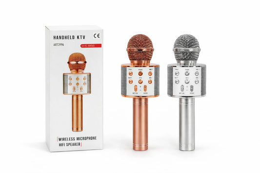 Bezprzewodowy Mikrofon Karaoke Bluetooth z Głośnikiem LED - Idealny na Imprezy!