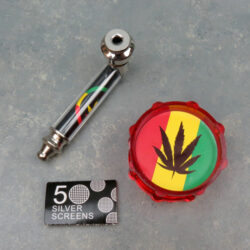 Młynek do Ziół i Fajka Zestaw - Różne Wzory | Gadżet Lifestyle