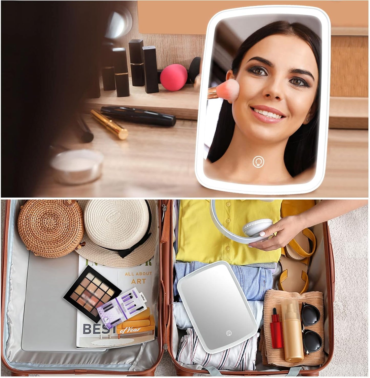 Lusterko LED do Makijażu z Dotykowym Ściemniaczem - Idealne Światło