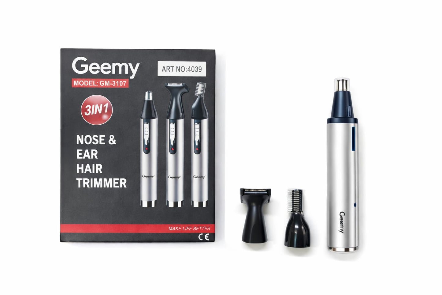 Trymer Geemy 3w1 Akumulatorowy do Nosa, Uszu i Włosów GM-3107