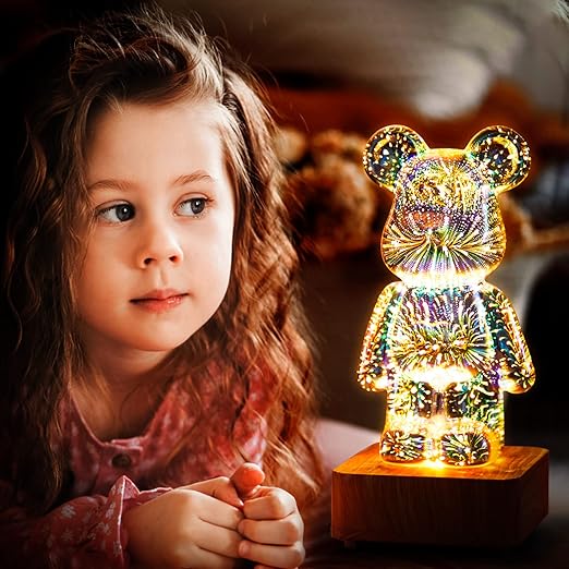 Lampa LED Miś 3D Holograficzny - Nastrojowe Oświetlenie Dekoracyjne