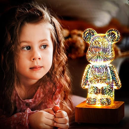 Lampa LED Miś 3D Holograficzny - Nastrojowe Oświetlenie Dekoracyjne