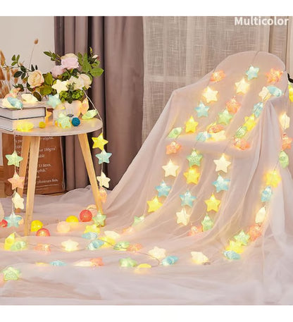 Kolorowe Lampki LED Gwiazdki Dekoracyjne z Efektem Pęknięć