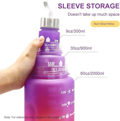 Motywacyjna Butelka na Wodę ze Słomką - Nawodnienie na Co Dzień