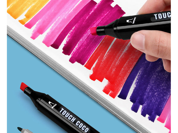 Zestaw 168 Markerów Alkoholowych Dwustronnych z Etui - Twórz Bez Granic