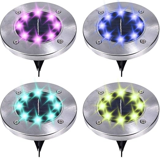 Lampy Solarne LED SL-600 RGB 8 LED – Zestaw 4 szt